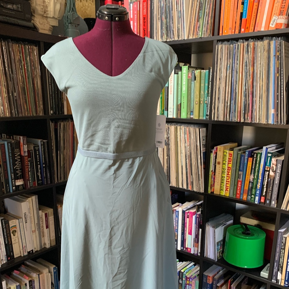 ATHLETA cap sleeve open back midi dress NWT